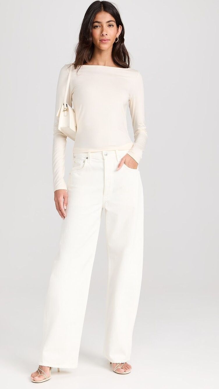 Reformation Wiley Knit Top in Cream size Large New